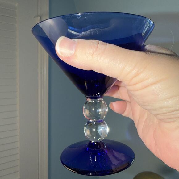 Bryce Martini Glass In Cobalt Blue Aristocrat Set of 4